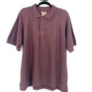 The Territory Ahead Men’s Size L Short Sleeve Polo Shirt Dark Purple 100% Cotton
